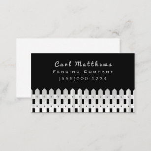 White Fence Design Fencing Company Business Card