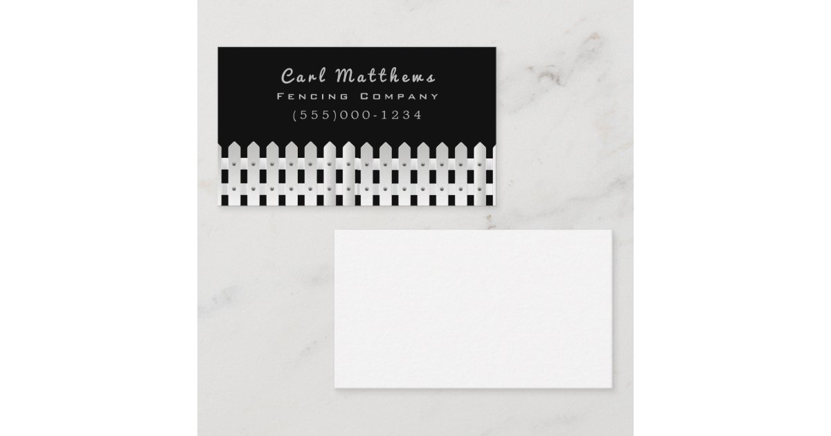 White Fence Design Fencing Company Business Card Zazzle