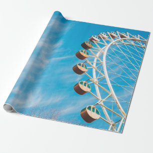 White Ferris wheel under clear sky in the morning Wrapping Paper