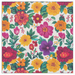 White Fiesta Floral Extravaganza Fabric