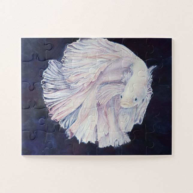 White Fighter Fish Jigsaw Puzzle (Horizontal)