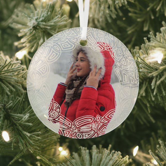 White Filigree Glass Ornament (Insitu)