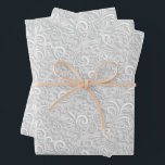 White Filigree Swirls Wrapping Paper Sheets<br><div class="desc">White filigree swirls look dimensional on these sheets of wrapping paper are great for gift wrapping and also for scrapbooking.</div>