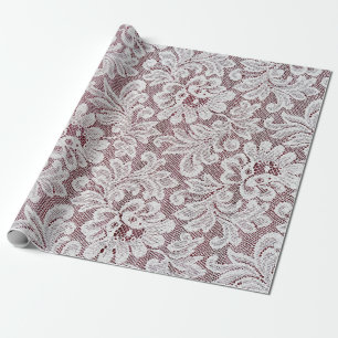 White fine elegance lace texture with seamless bea wrapping paper