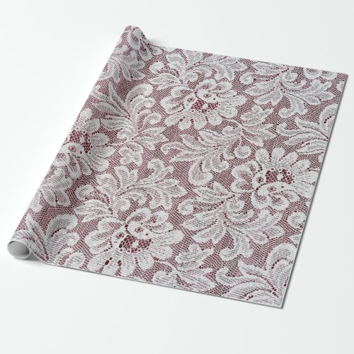 White fine elegance lace texture with seamless bea wrapping paper