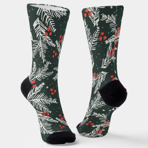 White Fir Branches Socks