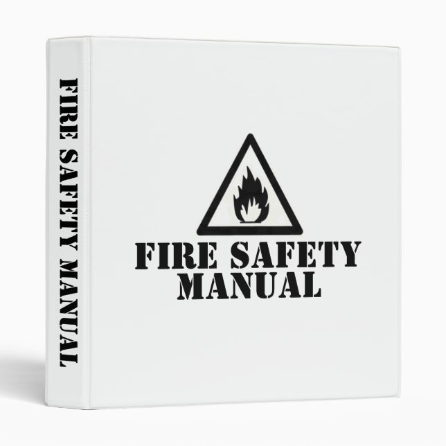 White Fire Safety Manual 3 Ring Binder (Front/Spine)