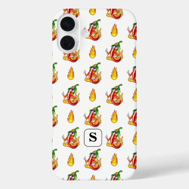 White Firefighter Fun Red & Yellow Flame Design Case-Mate iPhone Case (Back)