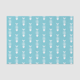 White Fish Bones Skeletons Print Tissue Paper