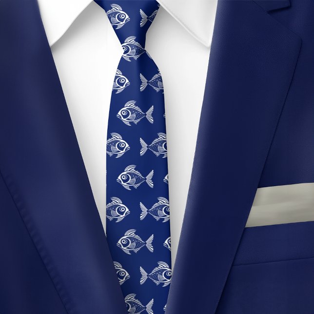 White Fish In The Deep Blue Sea Neck Tie (Creator Uploaded)