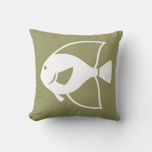 white fish on DRK khaki colored pillow