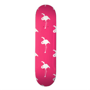 White Flamingo on Neon Hot Pink Skateboard