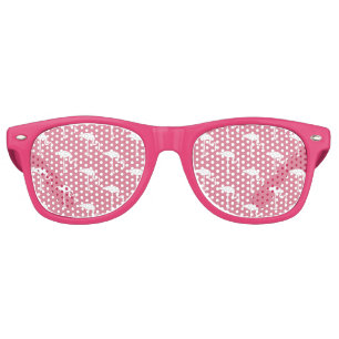White Flamingo Print Retro Sunglasses
