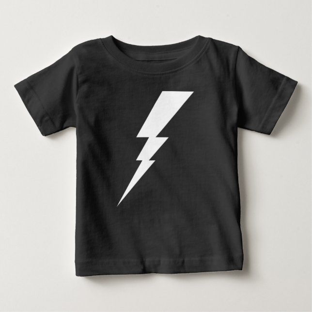 White Flash Lightning Bolt Baby T-Shirt (Front)