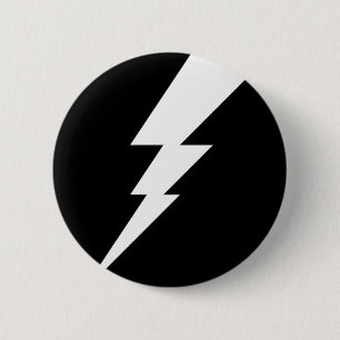 White Flash Lightning Bolt Button