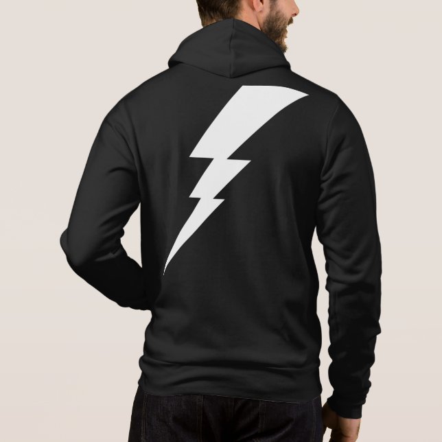 White Flash Lightning Bolt Hoodie (Back)