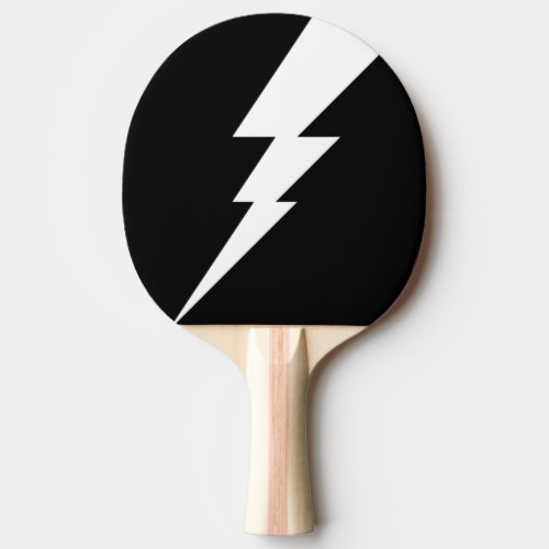 White Flash Lightning Bolt Ping Pong Paddle
