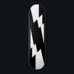 White Flash Lightning Bolt Skateboard<br><div class="desc">Simple white flash lightning bolt, geometric graphic design.</div>