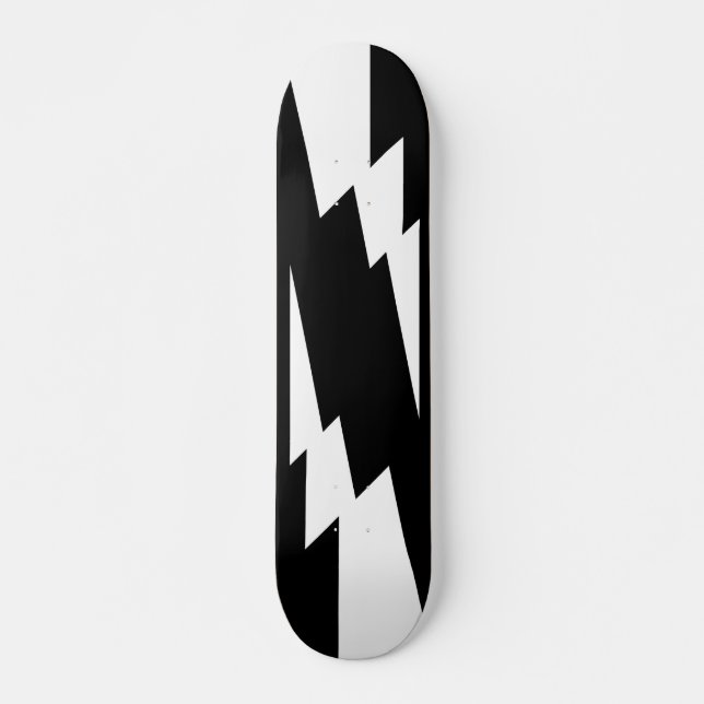 White Flash Lightning Bolt Skateboard (Front)