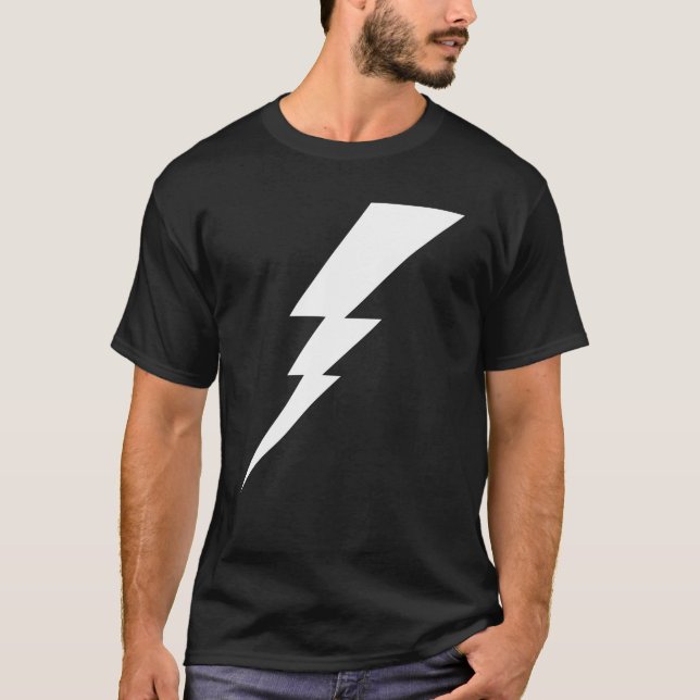 White Flash Lightning Bolt T-Shirt (Front)