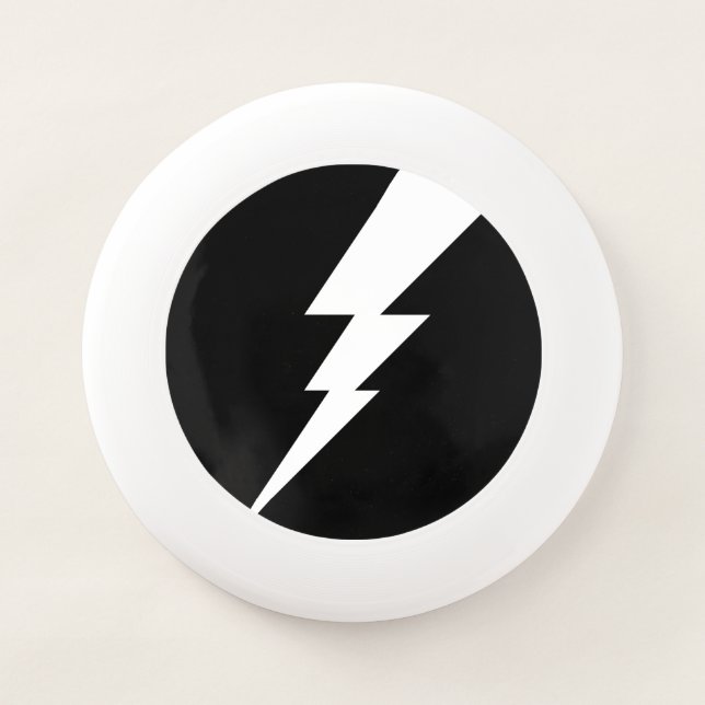 White Flash Lightning Bolt Wham-O Frisbee (Front)