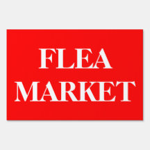 White FLEA MARKET on Red