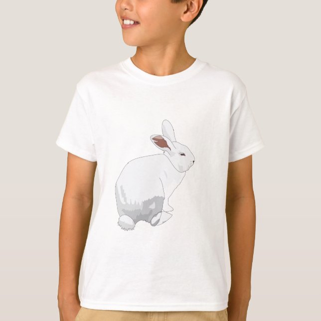 White Flemish Giant Rabbit T-Shirt (Front)