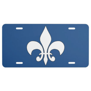 White Fleur-de-Lis Custom License Plate