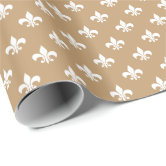 Brown Fleur de Lis Wrapping Paper