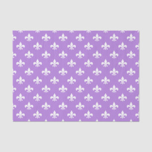 White Fleur-de-lis on Lavender Purple Tissue Paper