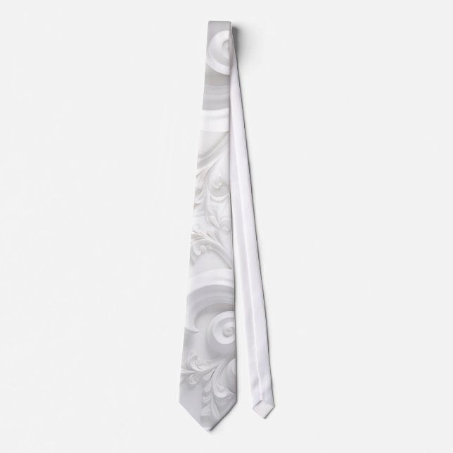 white fleur des lis tie (Front)