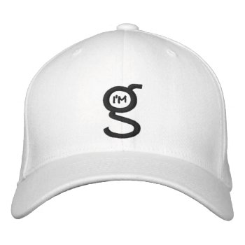 White Flex Fit Cap W Black I'm G Logo by ImGEEE at Zazzle