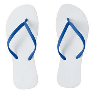 blue and white flip flops