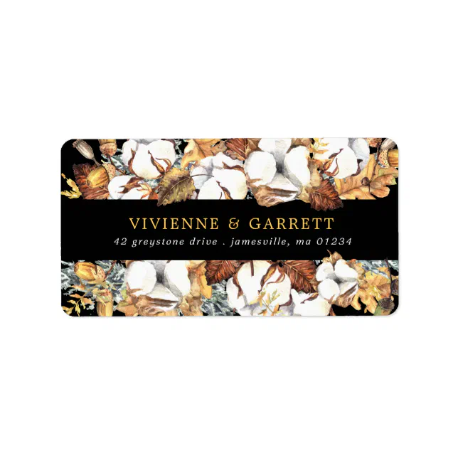 White Floral and Fall Leaves Wedding Return Addres Label | Zazzle
