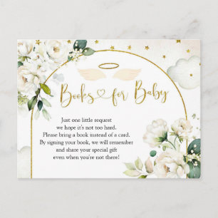 White Floral Angel Baby Heaven Sent Books for Baby Invitation Postcard