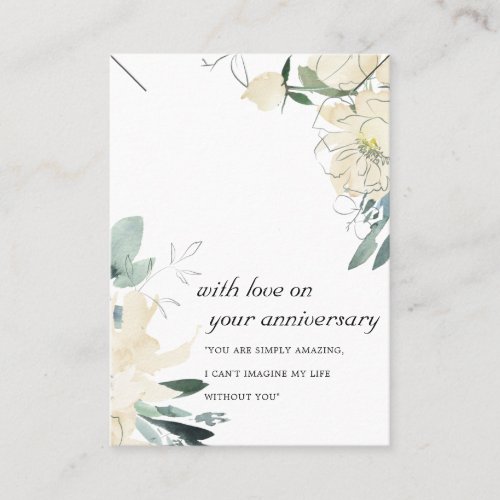 WHITE FLORAL ANNIVERSARY NECKLACE DISPLAY CARD