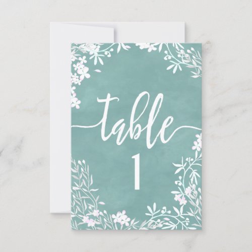 White Floral Any Color Table Number Seating Chart