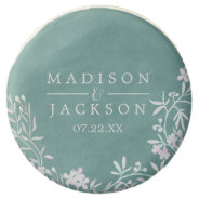 White Floral Any Color Watercolor Wedding Monogram Chocolate Dipped Oreo at Zazzle