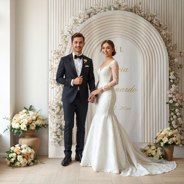 White Floral Arch Wedding Photo Booth Backdrop (Creator Uploaded)