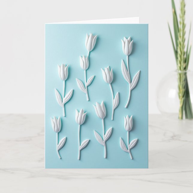 White Floral Art Card (Front)