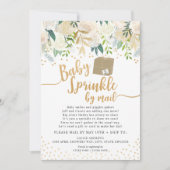 White Floral Baby Sprinkle by mail baby shower Invitation (Front)