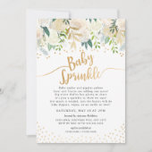White Floral Baby Sprinkle Invitation (Front)