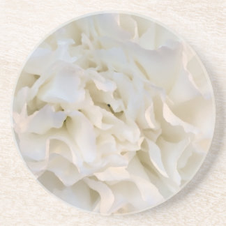 White Floral Beverage Coaster