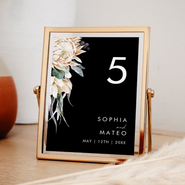 White Floral | Black Table Number (Creator Uploaded)