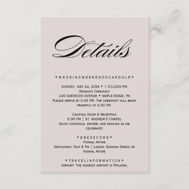 White Floral Blush Mauve Enclosure Card (Front)