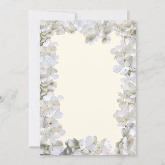 White Floral Border Blank Ecru Wedding Paper
