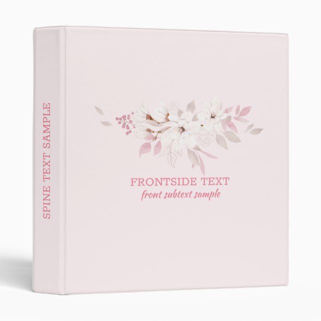 White floral bouquet 3 ring binder (Front/Spine)