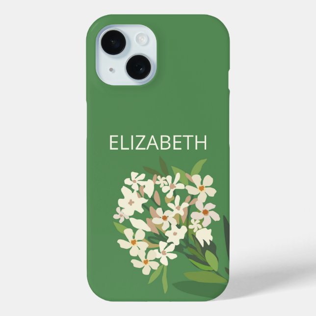 White Floral Bouquet Custom Name  Case-Mate iPhone Case (Back)