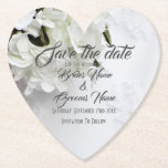White Floral Bouquet Save The Date Paper Coaster at Zazzle