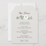 White Floral Branch Wreath | Menu Custom Invite at Zazzle